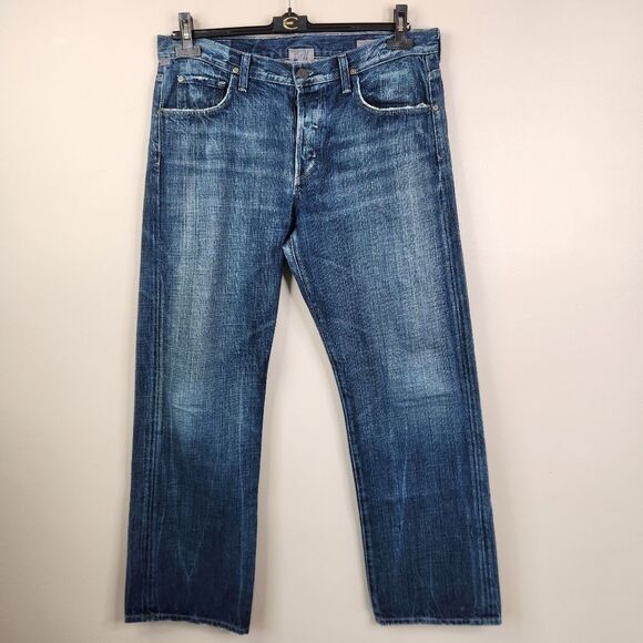 Citizens Of Humanity Mens Full Button Tailored Denim Straight Fit Evans Jeans 36 - Picture 2 of 8